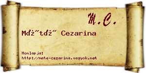 Máté Cezarina névjegykártya